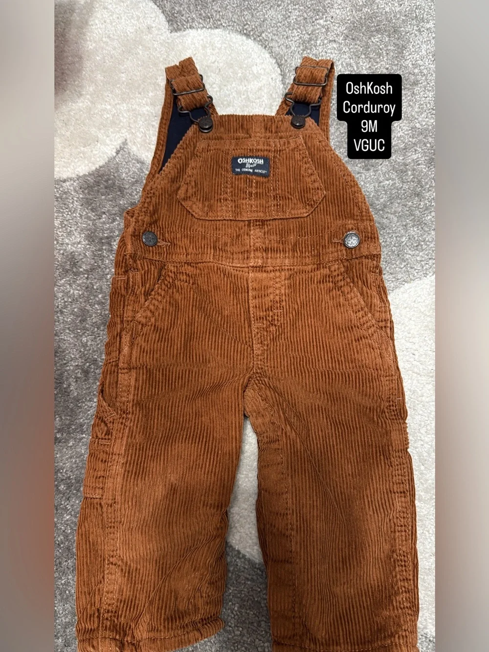 OshKosh B'gosh Rust Brown Corduroy Overalls - Kids